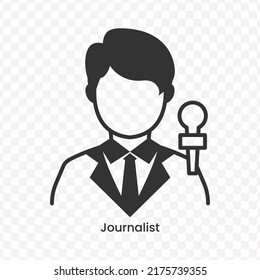 Vector illustration of Journalist icon in dark color and transparent background(png).