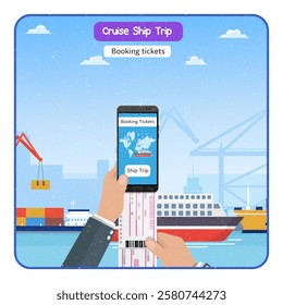 Vector Illustration of journey by ship