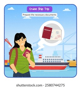 Vector Illustration of journey by ship
