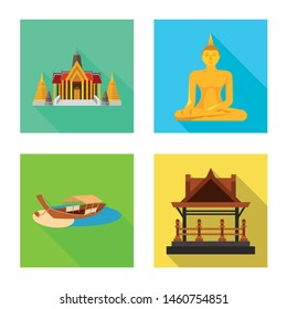 Vector illustration of journey and exotic logo. Collection of journey and national stock vector illustration.
