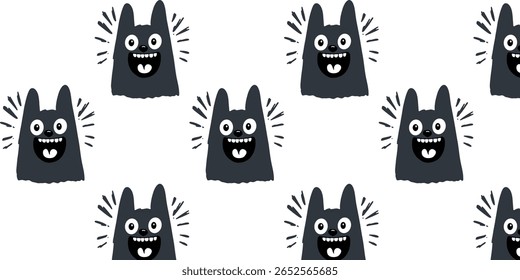 vector illustration joyful playful cat for seamless pattern in kids style