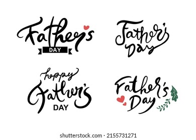 Vector illustration of joyous celebration of Happy Father's Day-hand drawn lettering phrase. Fathers day greeteng text.