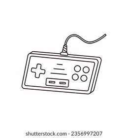 Vector illustration of joystick, gamepad for video games. Isolated, on a white background.