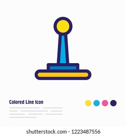 Vector illustration of joystick icon colored line. Beautiful leisure element also can be used as game controller icon element.