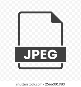 Vector illustration of JPEG file in dark color and transparent background(PNG).