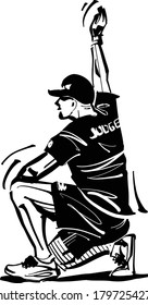 the vector illustration of the judge 