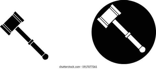 Vector illustration of judicial hammer