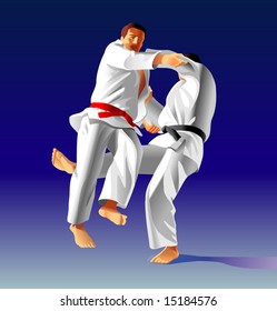 Vector illustration of judo