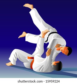 Vector illustration of judo