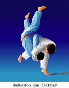 Vector illustration of judo