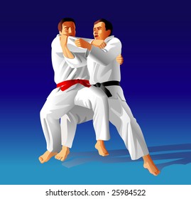 Vector illustration of judo