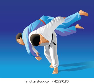 Vector illustration of judo