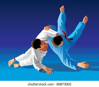 Vector illustration of judo