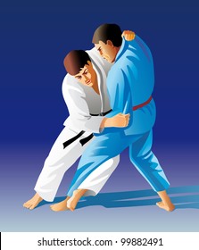 Vector illustration of judo