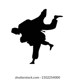 Vector Illustration Of Judo Silhouette 