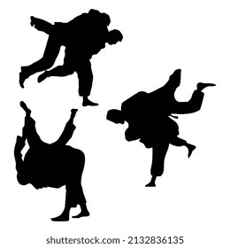 Vector illustration of Judo style poses