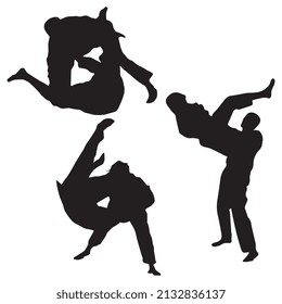 Vector illustration of Judo style poses