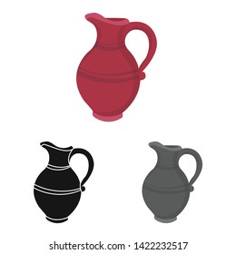 Vector illustration of jug and clay logo. Collection of jug and alcohol vector icon for stock.