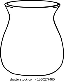 Vector illustration of a jug or container for milk or water. Hand drawn illustration cartoon flat line art icon isolated on white background.