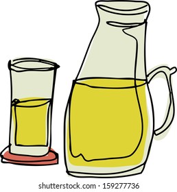 Vector illustration of a jug of lemonade