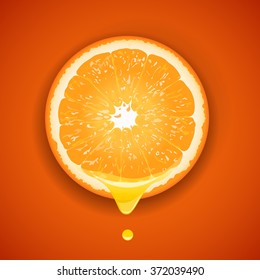 Vector illustration juice is derived from sliced orange