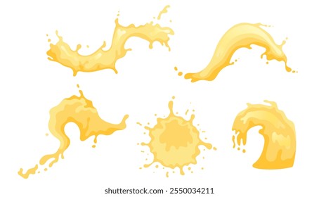 vector illustration of juice splash collection with an elegant and simple design concept