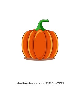 Vector illustration. Juicy pumpkin in cartoon style on a white background. Design blank for the holiday Halloween.