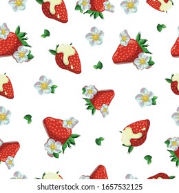 vector illustration, juicy strawberry pattern
