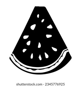 Vector illustration. Juicy watermelon silhouette.