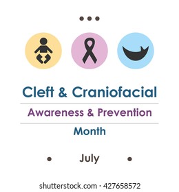 vector illustration / july is cleft and craniofacial awareness and prevention month