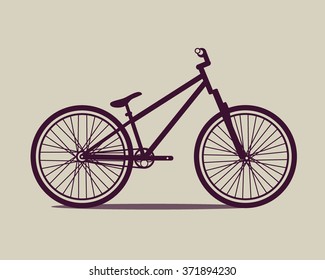 Vector illustration of a jump bicycle made in flat style. Vector bike icon.