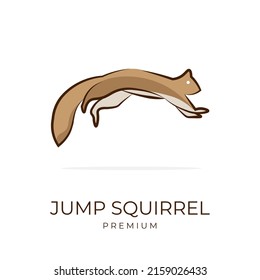 Vector illustration of a jumping brown squirrel