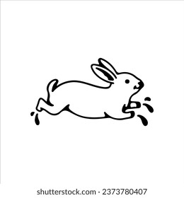 vector illustration of a jumping bunny