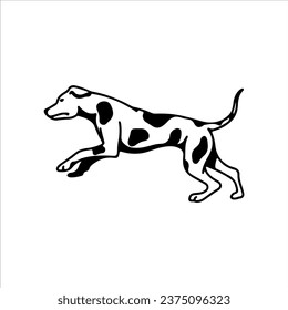 vector illustration of a jumping dog