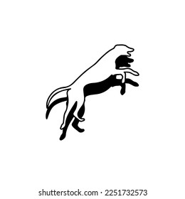 vector illustration of a jumping dog silhouette