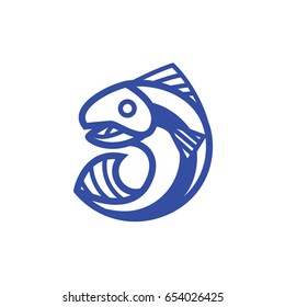 Vector illustration - Jumping fish out of the water