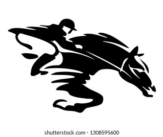 Vector illustration of jumping horse.