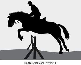 vector illustration of jumping horse