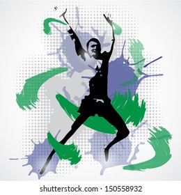 Vector Illustration of jumping man