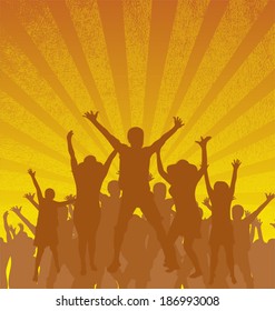 Vector illustration of jumping people