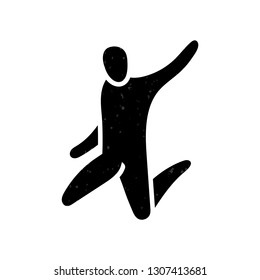 Vector illustration of jumping people. Man woman kid silhouette. Body figure icon sign. Trampoline park concept. Healthy active sport. Birthday bounce party decoration.