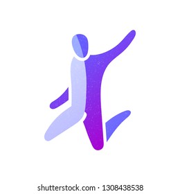 Vector illustration of jumping people. Man woman kid silhouette. Body figure icon sign. Trampoline park concept. Healthy active sport. Birthday bounce party decoration.