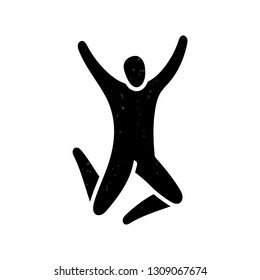 Vector illustration of jumping people. Man woman kid silhouette. Body figure icon sign. Trampoline park concept. Healthy active sport. Birthday bounce party decoration.