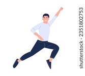 vector illustration of a jumping person character