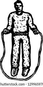 Vector illustration of jumping rope