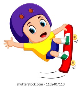 vector illustration of Jumping skateboarder