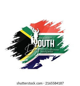 Vector Illustration June 16, South African Youth Day with silhouette, hand, poster, banner	