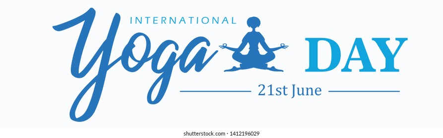 Vector illustration of June 21st international yoga day. Yoga Silhouette Stock Illustration.yoga vector image. - Vector 