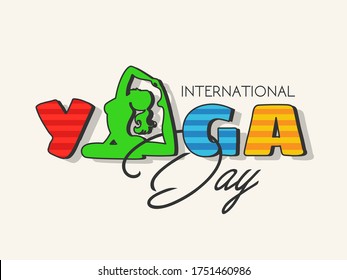 Vector illustration of June 21st international yoga day. Yoga Silhouette Stock Illustration.yoga vector image. - Vector