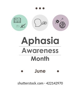 vector illustration / june is aphasia awareness month